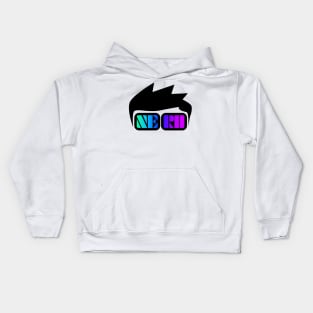 Nerd drawing crazy hair and glasses Kids Hoodie